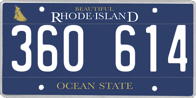 RI license plate 360614