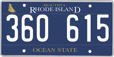 RI license plate 360615