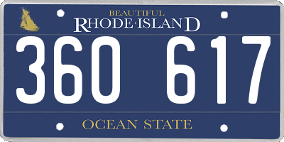 RI license plate 360617
