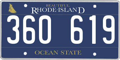 RI license plate 360619