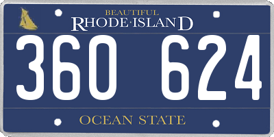 RI license plate 360624