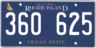 RI license plate 360625