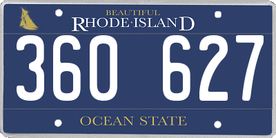 RI license plate 360627