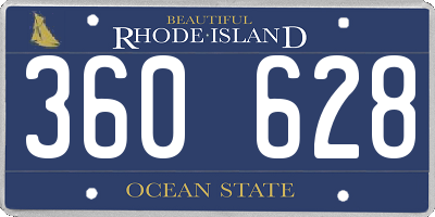 RI license plate 360628