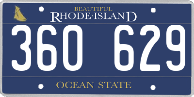 RI license plate 360629