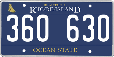 RI license plate 360630