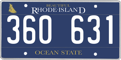 RI license plate 360631