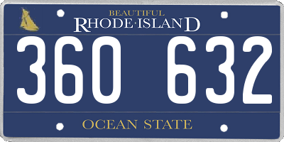 RI license plate 360632