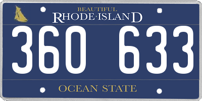 RI license plate 360633