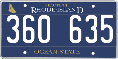 RI license plate 360635