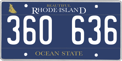 RI license plate 360636
