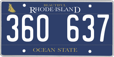 RI license plate 360637