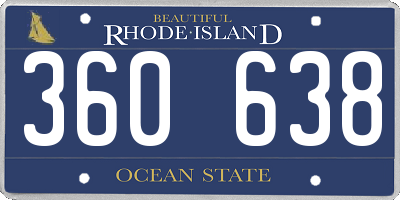 RI license plate 360638