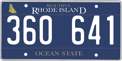 RI license plate 360641