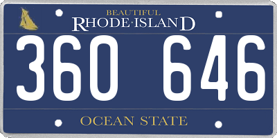 RI license plate 360646