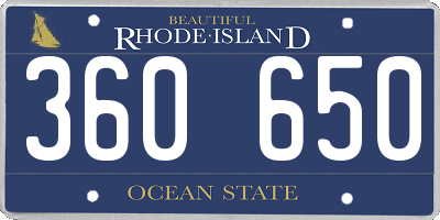 RI license plate 360650