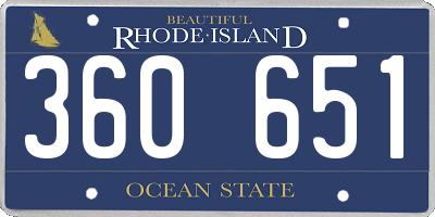 RI license plate 360651
