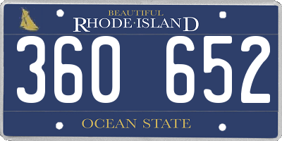 RI license plate 360652
