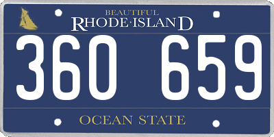 RI license plate 360659