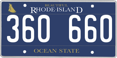 RI license plate 360660