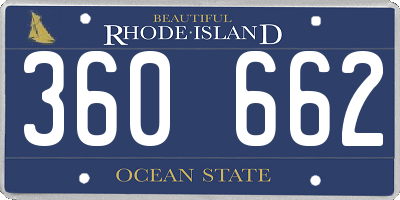 RI license plate 360662