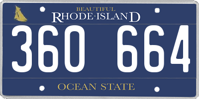 RI license plate 360664