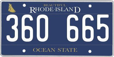 RI license plate 360665