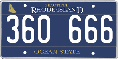 RI license plate 360666