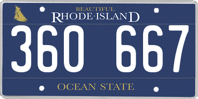 RI license plate 360667