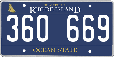 RI license plate 360669