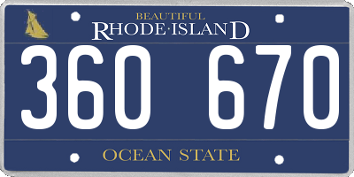 RI license plate 360670