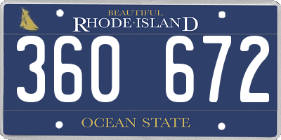 RI license plate 360672
