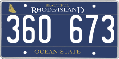 RI license plate 360673