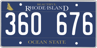 RI license plate 360676