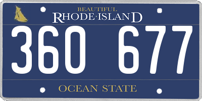 RI license plate 360677