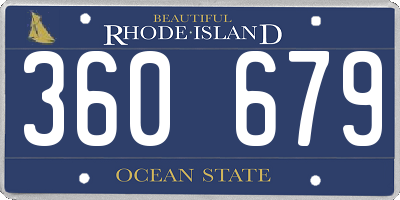 RI license plate 360679