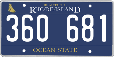 RI license plate 360681