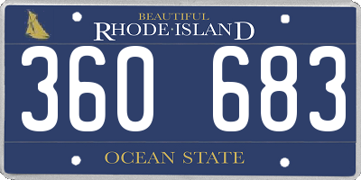 RI license plate 360683