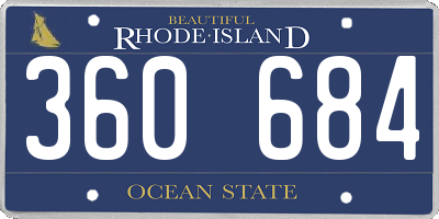 RI license plate 360684