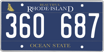 RI license plate 360687