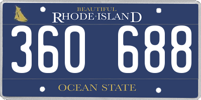 RI license plate 360688