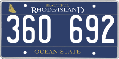 RI license plate 360692
