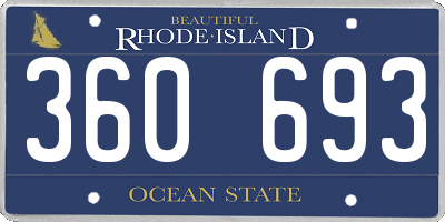RI license plate 360693
