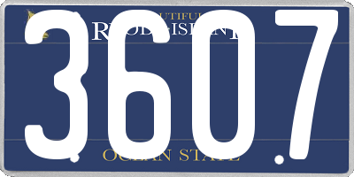 RI license plate 3607