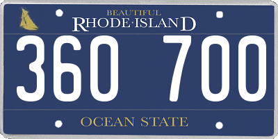 RI license plate 360700