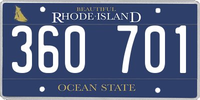 RI license plate 360701