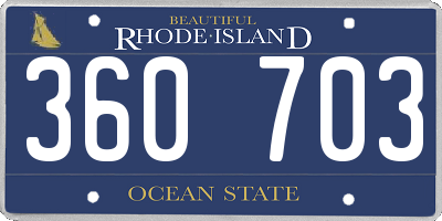 RI license plate 360703
