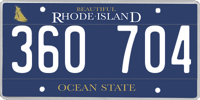 RI license plate 360704