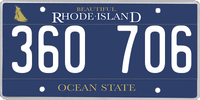 RI license plate 360706