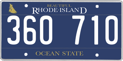 RI license plate 360710
